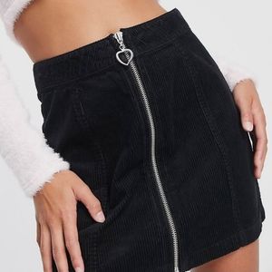 Mudd Zip Through Corduroy Mini Skirt